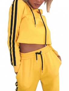 Yellow S-XL Side Stripe Sweat Winter Suits