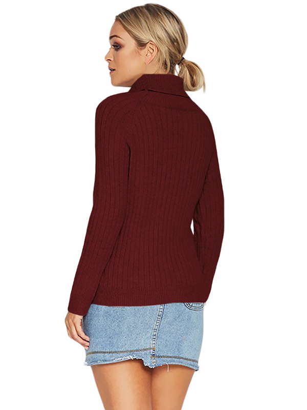 3 Colors S-XL Turtleneck Braided Sweater
