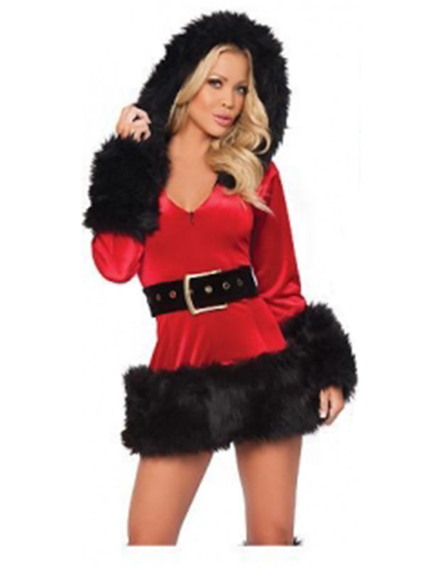 Fur Trim Velvet Santa Costume Christmas costume