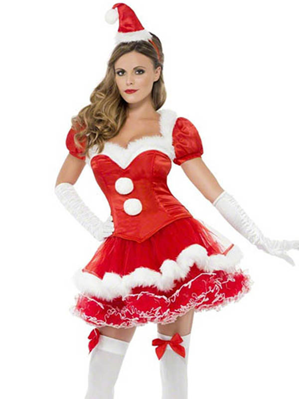 Miss Santa Corset Costume, Fever Collection