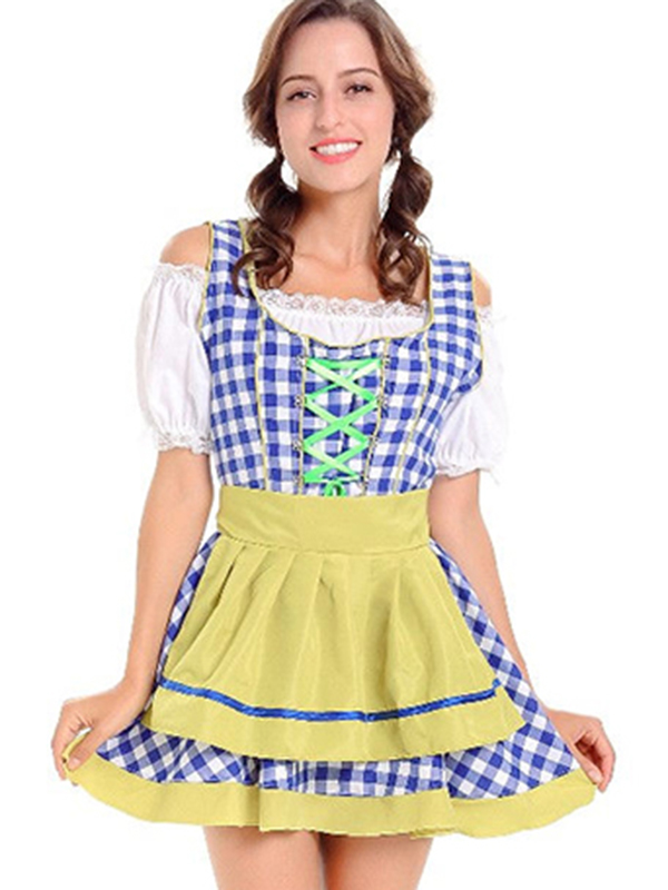 Traditional French Maid Costume For Women Yellow
