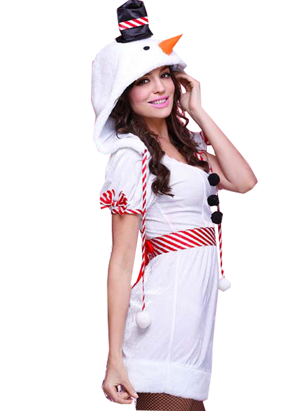 White Hood Christmas Costume