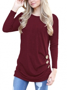 8 Colors S-XXL Buttoned Side Spring Blouses