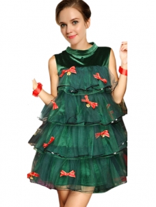 Green Sleeveless Christmas Costume