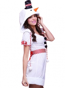 White Hood Christmas Costume