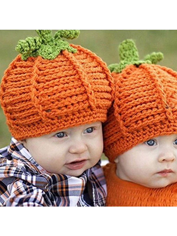 Orange Children Infant Handmade casual Knitted Hat 