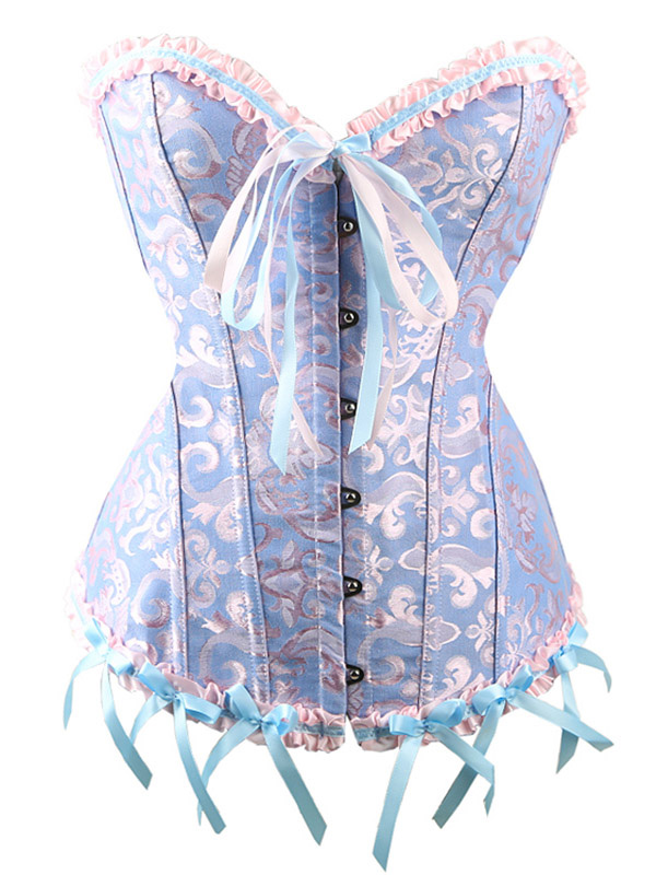 Pink S-6XL Palace-style Ruffled Overbust Corset