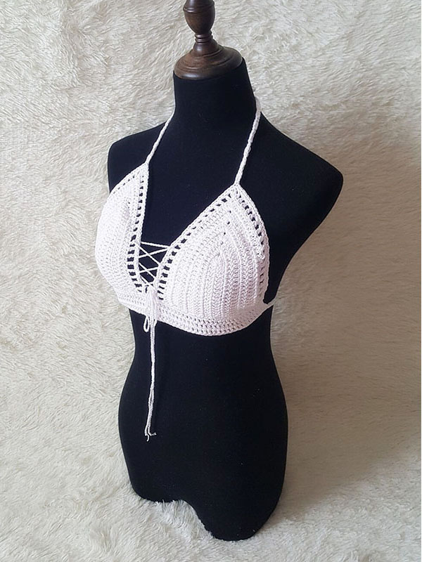 White Women Beach Crochet Sexy Swimwear