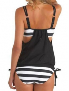 Black S-5XL Women Spaghetti Strap Plus Size Swimwear