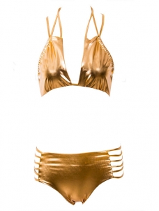Golden S-XL Women Sexy Bikini Set