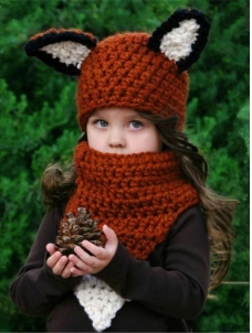 Red Children Infant Handmade casual Knitted Hat