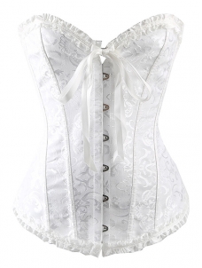 White S-6XL Sexy Strapless Overbust Corset