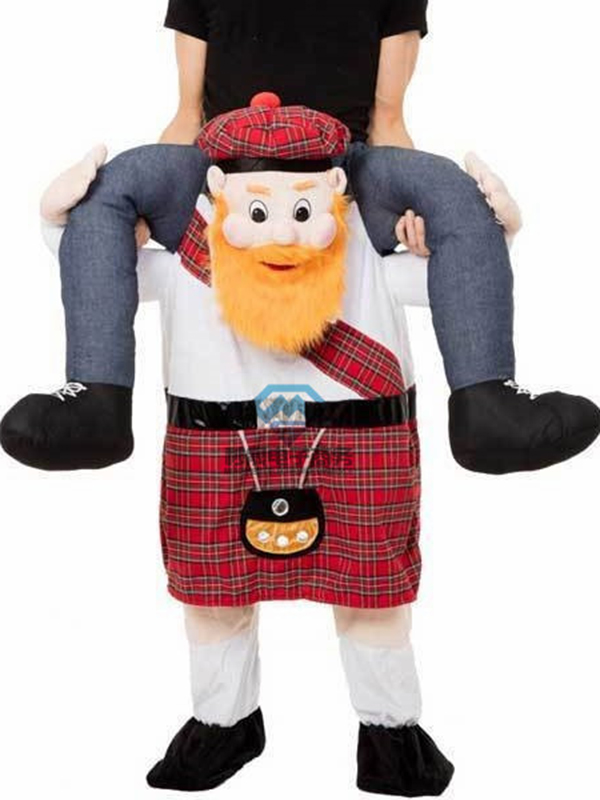 Red One Size Scotsman Carry Me Mascot Costume