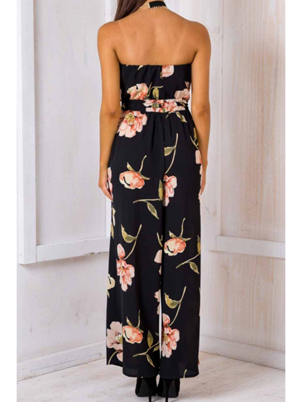 Sexy Spandex Floral Regular Jumpsuits