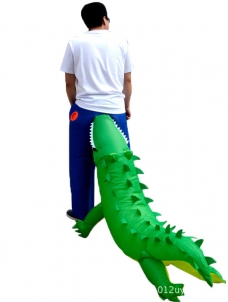 Green One Size Inflatable Crocodile Mascot Costume