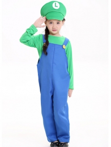 Green S-L Super Mario Set Kids Costume