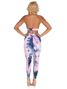 Sexy Printed Hollow-out Polyester One-piece Jumpsuits  