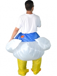 White One Size Inflatable Rooster Mascot Costume 