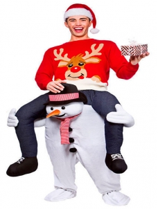 White One Size Snowman Carry Me Mascot Costume
