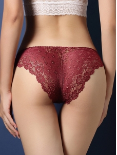 Wine Red One Size Lace Hot Sexy Panties