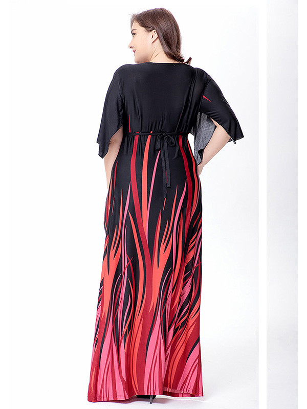 Elegant Printing Summer Plus Size Dress