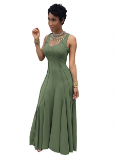 Green S-3XL Sexy Sleeveless Maxi Dress