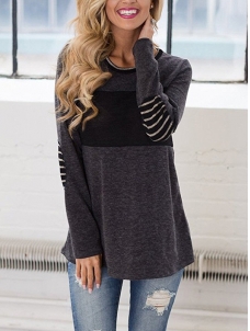 Grey S-XL Long Sleeve Casual Blouses