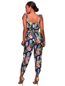 Multicolor S-XL Floral Printed Jumpsuit 