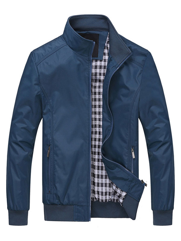 Men Spring Autumn Casual Outfits Tops Coats Blue