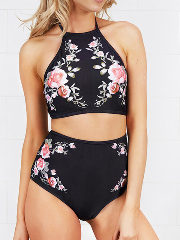 Sexy Flower Printed Swimming Suit for Women