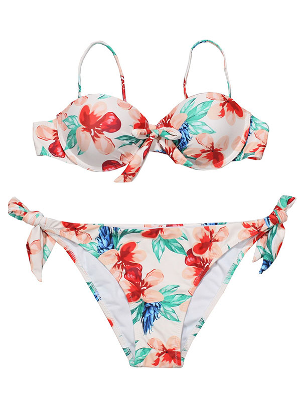 Women Floral Printed Bikini Set Swimwear Stretchy