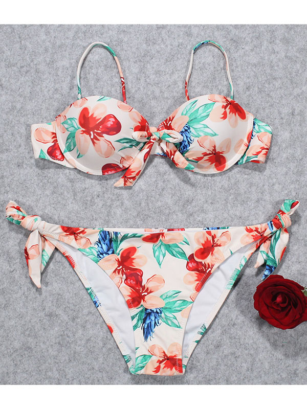 Women Floral Printed Bikini Set Swimwear Stretchy
