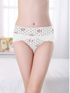 White One Size Floral Seamless Underwear