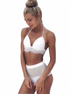 White Sexy High Waist Bikini Set