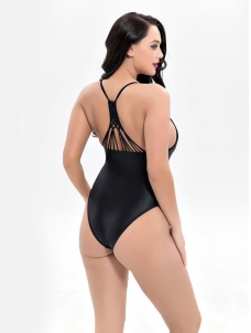 Women Plus Size One Piece Swimwear Monokini Swimsuits Black
