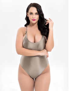 Women Plus Size One Piece Swimwear Monokini Swimsuits Gray