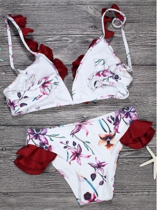 Women Quick Dey Floral High Quality Fabric Bikini Sets