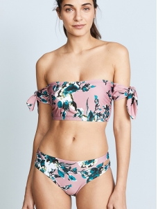 Women Sexy Off The Shoulder Floral Printed Bikini