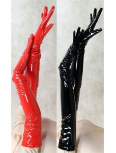 Women Sexy PVC Gloves Costumes Black