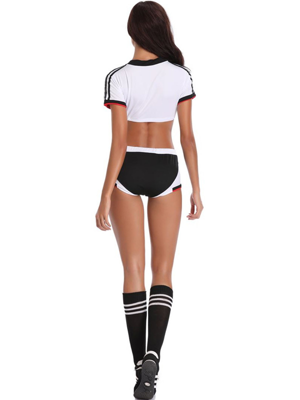 White Sexy Hot Women Sports Costume Soccer
