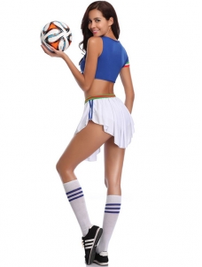 Blue Sexy Hot Women Sports Costume Soccer