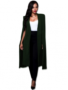 Office Lady Green  Cloak Cape Long Blazer Coat