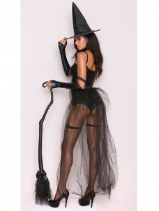Sexy Leather Halloween Women Witch Costume