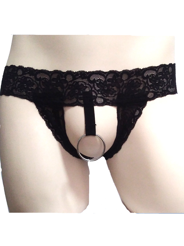 Men Lace G-string Crotchless Thong 