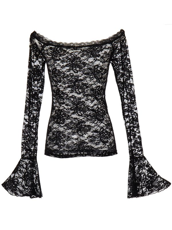 Sexy Long Bell Sleeve Lace Tops