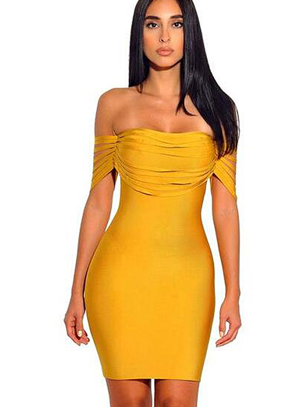 Sexy Off The Shoulder Bandage Dress 