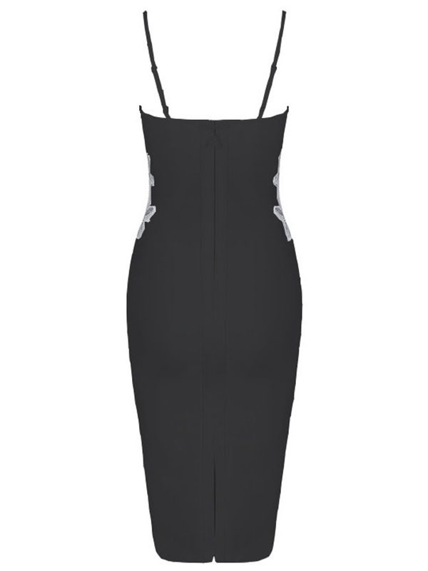Sexy V-Neck Spaghetti StrapBandage Dresses Black