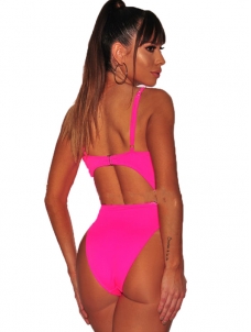 Sexy High Waist One Piece Swimwear Pink