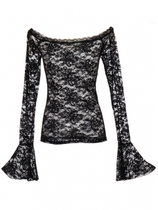 Sexy Long Bell Sleeve Lace Tops