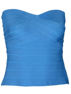 Women Slim Off Shoulder Tank Tops Blue  